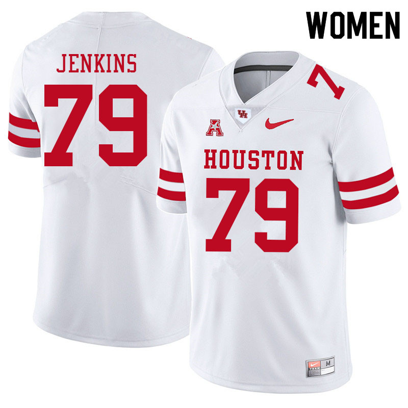 Women #79 Tank Jenkins Houston Cougars College Football Jerseys Sale-White
